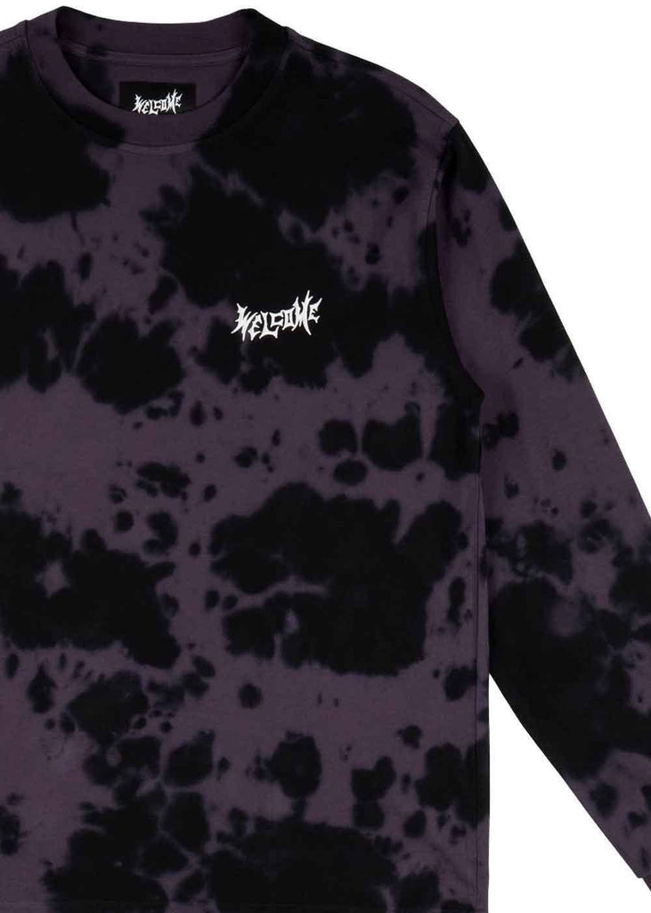 Welcome Inkblot Tie Dye Longsleeve Knit Shirt Nightshade  Welcome   