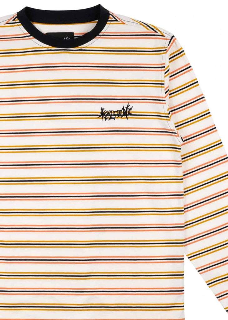Welcome Palmer Striped Longsleeve T-Shirt Bone  Welcome   