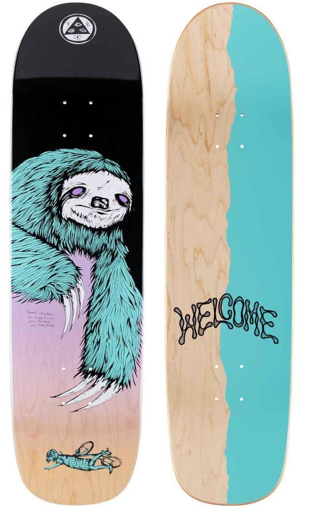 Welcome Sloth On Son Of Planchette 8.38 Deck Black Lavender  Welcome   