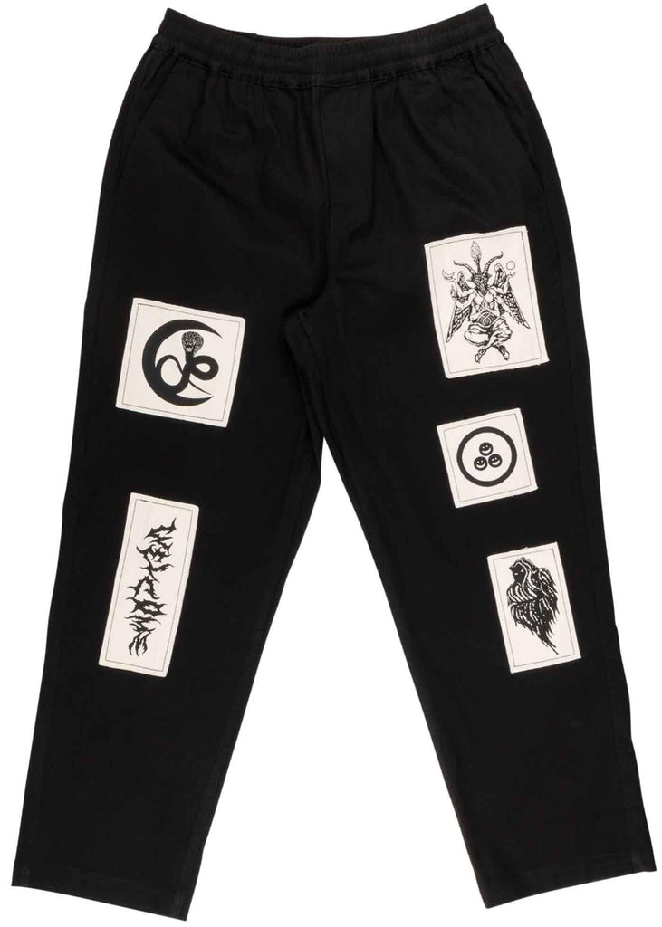 Welcome Volume Patch Elastic Waist Pants Black  Welcome   